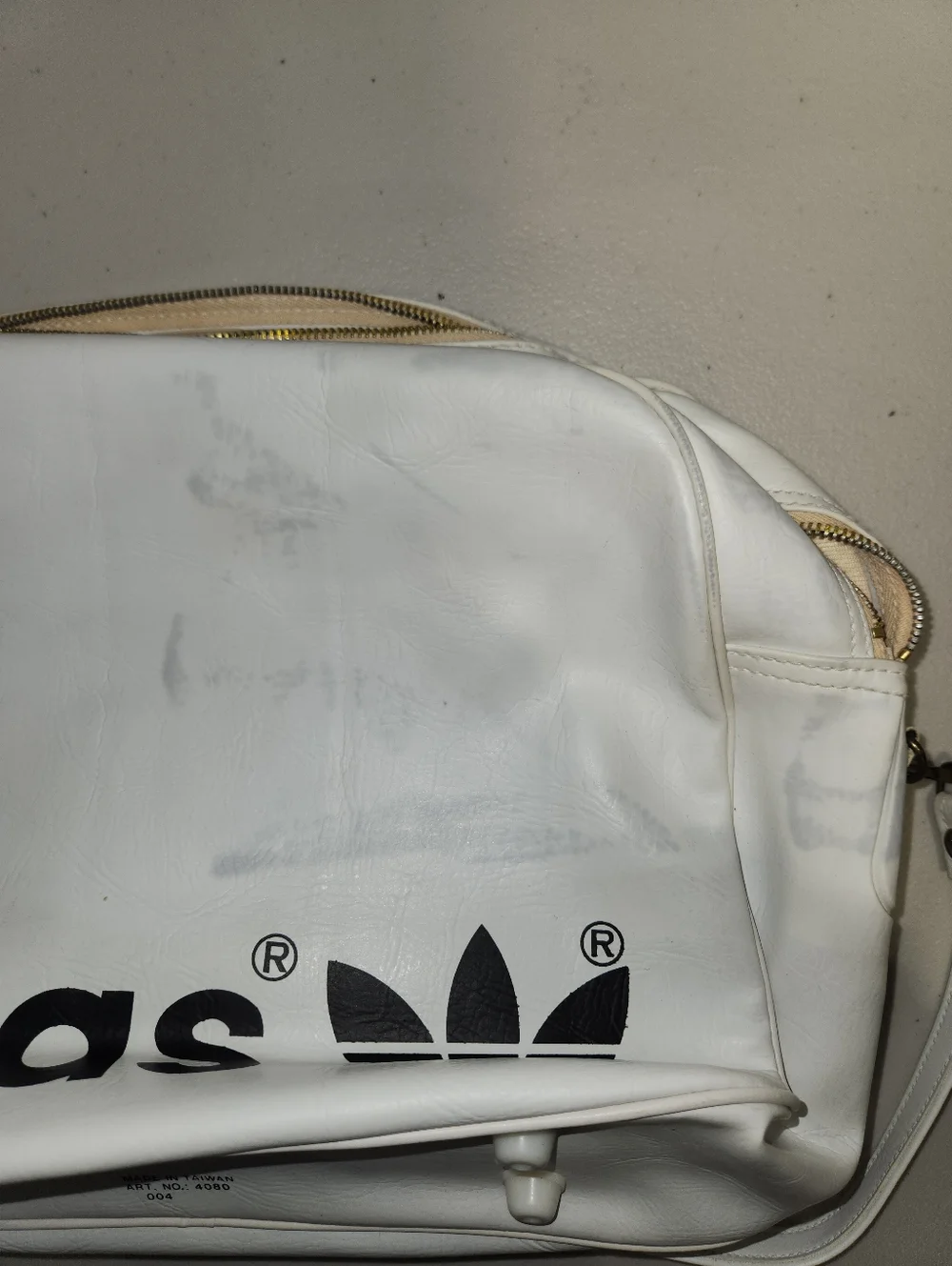 Vintage Adidas Originals Airliner Messenger Bag White Gym Travel Trefoil Logo